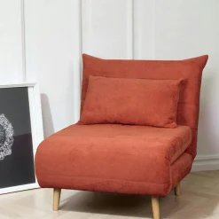Fauteuil convertible 1 place gris - coussin inclus PALAU
