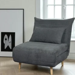 Fauteuil convertible 1 place vert - coussin inclus PALAU