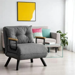 Fauteuil convertible bleu - coussin assorti MODI
