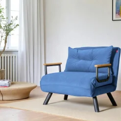 Fauteuil convertible gris foncé - coussin assorti MODI