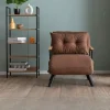 Fauteuil convertible marron 1 place couchage 175 cm MODI