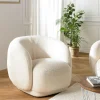 Fauteuil cosy tissu bouclette écru COLOMBUS
