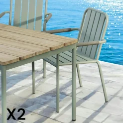 Fauteuil de jardin en aluminium avec dossier réglable blanc (lot de 2) OSLO