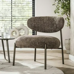 Fauteuil de salon confortable – tissu chenille sable CREEK