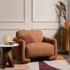 Fauteuil de salon couleur rouille MASSA