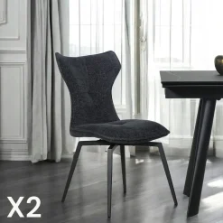 Fauteuil de salon rotatif tissu côtelé gris IENA