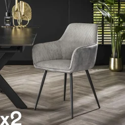 Fauteuil de table beige sable bi-matière (lot de 2) GALWAY