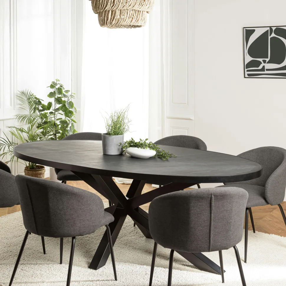 Fauteuil de table en velours moutarde (lot de 2) ARLINGTON