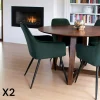 Fauteuil de table en velours vert (lot de 2) SAVONE