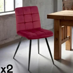Fauteuil de table en velours noir (lot de 2) SAVONE