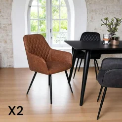 Fauteuil de table en velours bleu nuit (lot de 2) SAVONE