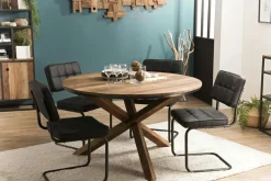 Fauteuil de table en velours tissé sable avec dossier ouvert (lot de 2) GALWAY