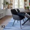 Fauteuil de table gris foncé vintage (lot de 2) SAVONE