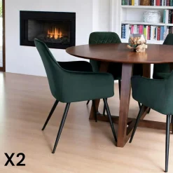 Fauteuil de table marron vintage (lot de 2) SAVONE