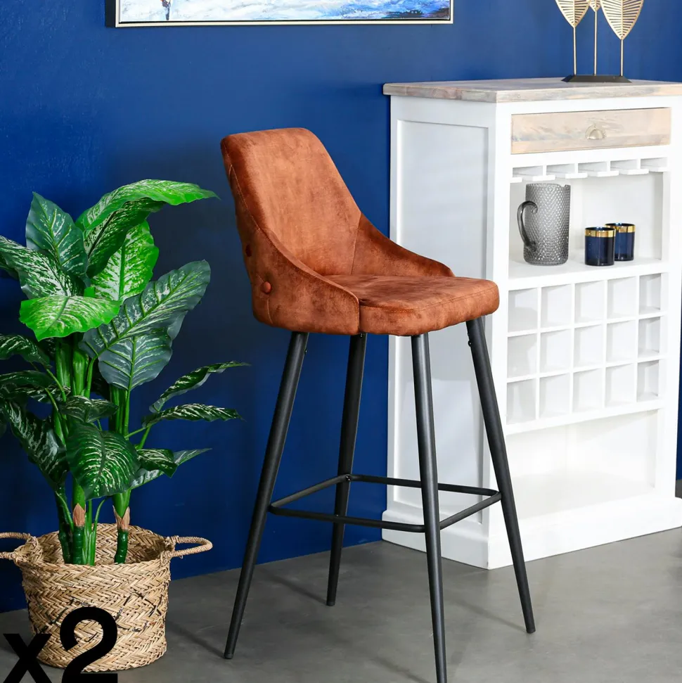 Fauteuil de table pivotant tissu moutarde (lot de 2) IENA