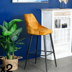 Fauteuil de table pivotant tissu moutarde (lot de 2) IENA