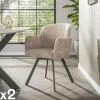 Fauteuil de table pivotant beige texturé (lot de 2) CREEK