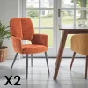 Fauteuil de table rouille à dossier ouvert (lot de 2) LIGURIE