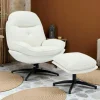 Fauteuil détente pivotant blanc avec repose pieds IENA