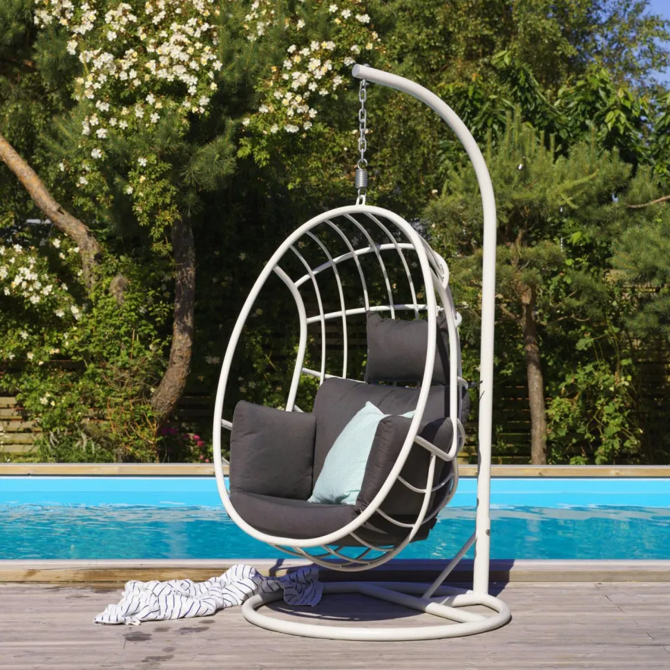Fauteuil suspendu design en aluminium blanc OSLO