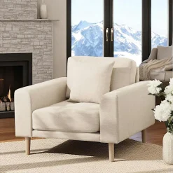 Fauteuil vert olive en tissu AMSTERDAM