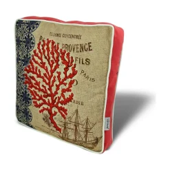 Galette de chaise vintage – corail rouge IZMIR