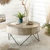 Grande table basse teck forme ronde D90 JAIPUR