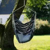 Hamac chaise suspendue en tissu gris, noir et blanc MENDOZA