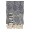 Jeté de canapé bleu marine motif losanges - 130x180 cm FALLON