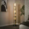 Lampadaire colonne en verre ambré 5 lampes RALF