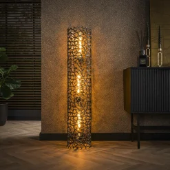 Lampadaire décoratif en métal effet toile H 61 cm RALF