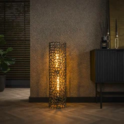 Lampadaire décoratif en métal effet toile H 61 cm RALF