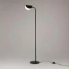 Lampadaire design noir - abat jour plié, interrupteur LENORE