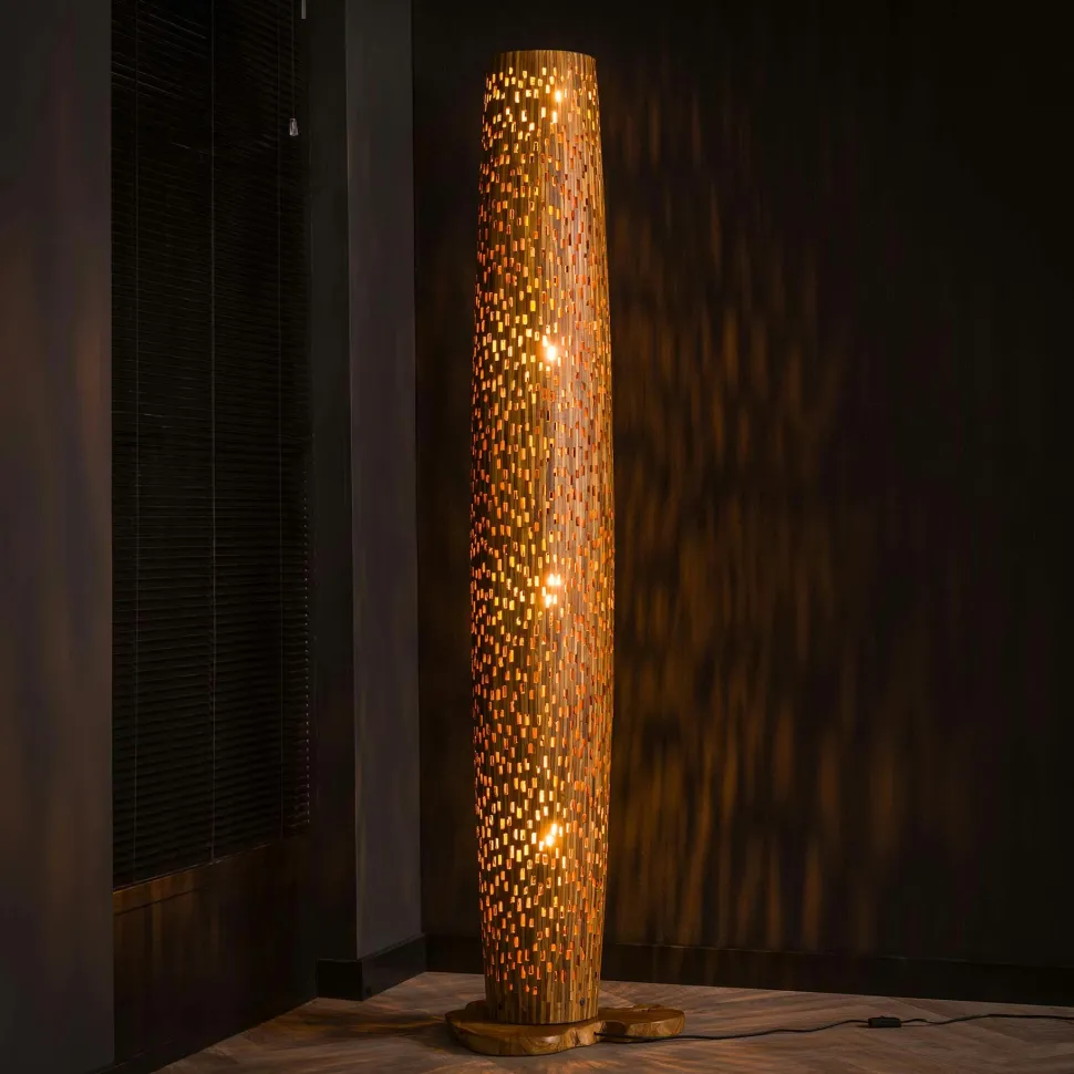 Lampadaire en bois de teck recyclé 145 cm JAVA