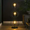 Lampadaire industriel anneaux doubles 3 lampes TRIBECA