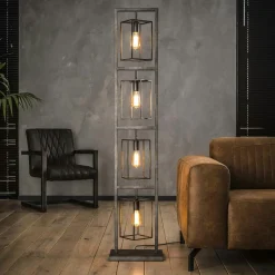 Lampadaire industriel argent vieilli TRIBECA