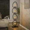 Lampadaire salon noir – forme galet, 4 ampoules TRIBECA