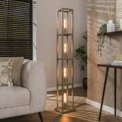 Lampadaire tour beige style moderne, 4 ampoules TRIBECA