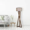 Lampadaire trépied croisé abat-jour beige 150 cm KILIS
