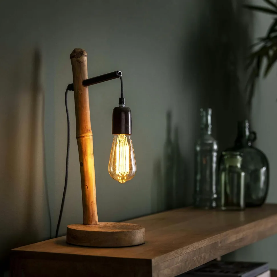Lampe décorative pied bambou LUCKNOW