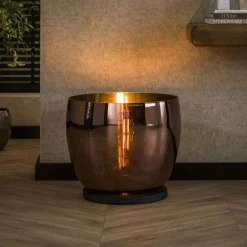 Lampe de salon moderne avec vasque en verre ambré 27 cm NIAGARA
