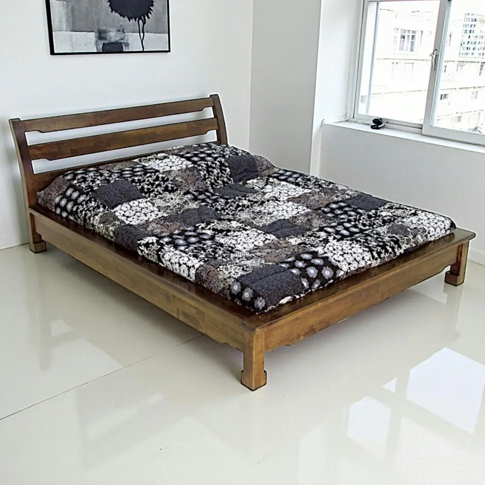 Lit 2 places façon futon Hévéa pour couchage 180x200 224x197x90cm MAORI