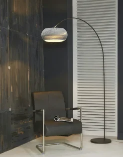 Luminaire arc contemporain blanc