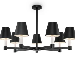 Lustre moderne noir 7 abat-jour MODENE