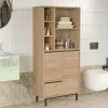 Meuble salle de bains moderne effet bois - 3 portes JENA