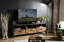 Meuble tv à roulettes teck recyclé SWING