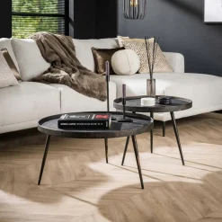 Meuble tv avec rangement en bois recyclé FSC motif chevron FAGA