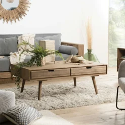 Meuble tv avec rangement en bois de sapin LIMA