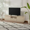 Meuble TV avec rangement - effet travertin MARFA