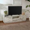 Meuble TV avec rangement - effet marbre MARFA